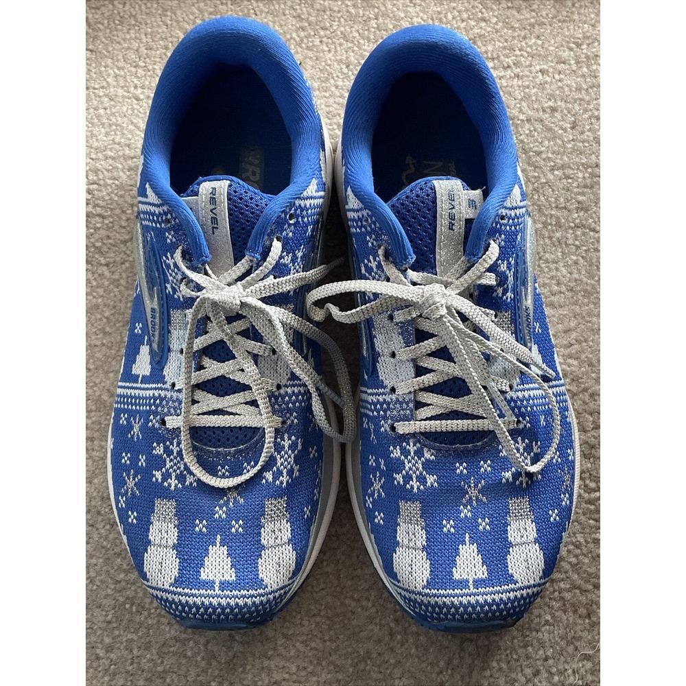 Brooks Women’s Revel 3 Merry Ugly Sweater Christmas Running Shoes Size 7B Nice